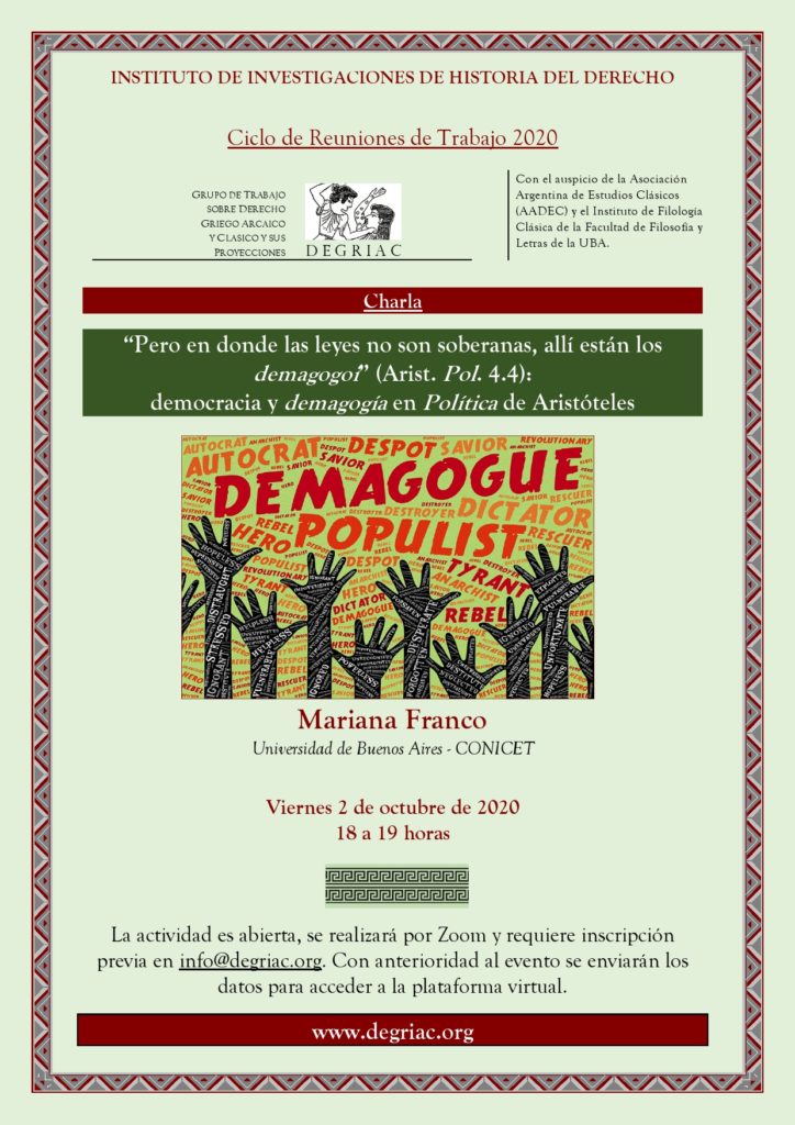 Afiche reunión DEGRIAC Franco 2020